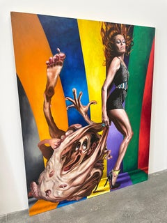 Stef Duffy "¡Toallas de carne!" Óleo figurativo sobre lino Serie n.º 3/8 2017