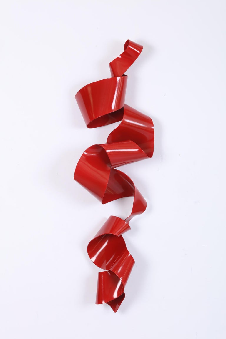 Stefan Duerst - Soul Gate #40(red metal wall sculpture steel ribbon ...