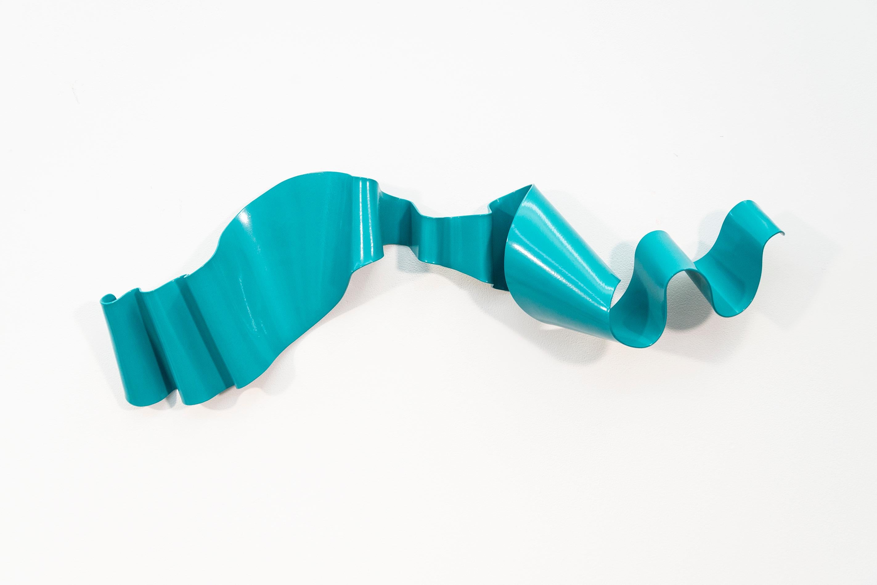 Stefan Duerst Abstract Sculpture - Soul Gate 46 - glossy, contemporary, ribbon, powder coated steel, wall sculpture