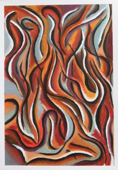 Earth spirits -6, Painting, Acrylic on Paper