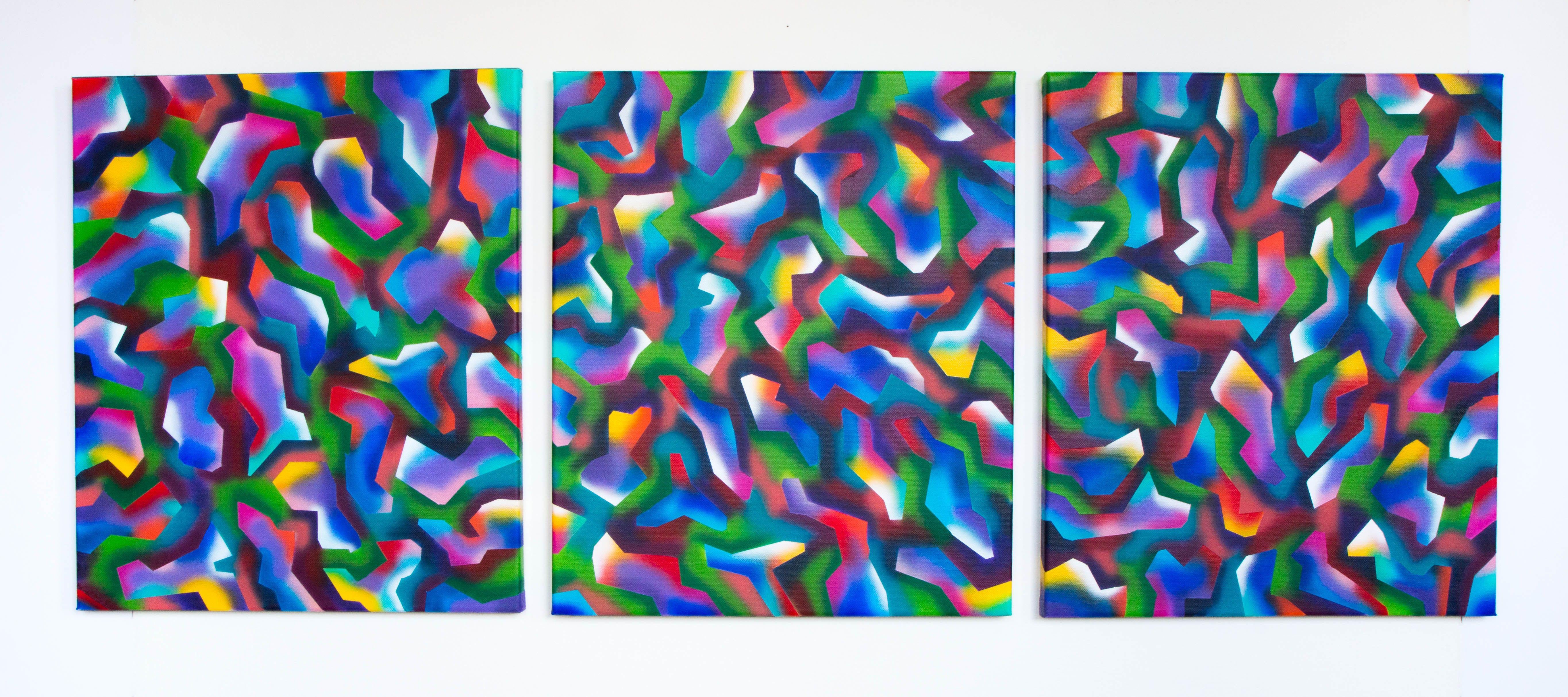 Prismi  - 3, Pittura, Acrilico su tela - Painting di Stefan Fierros