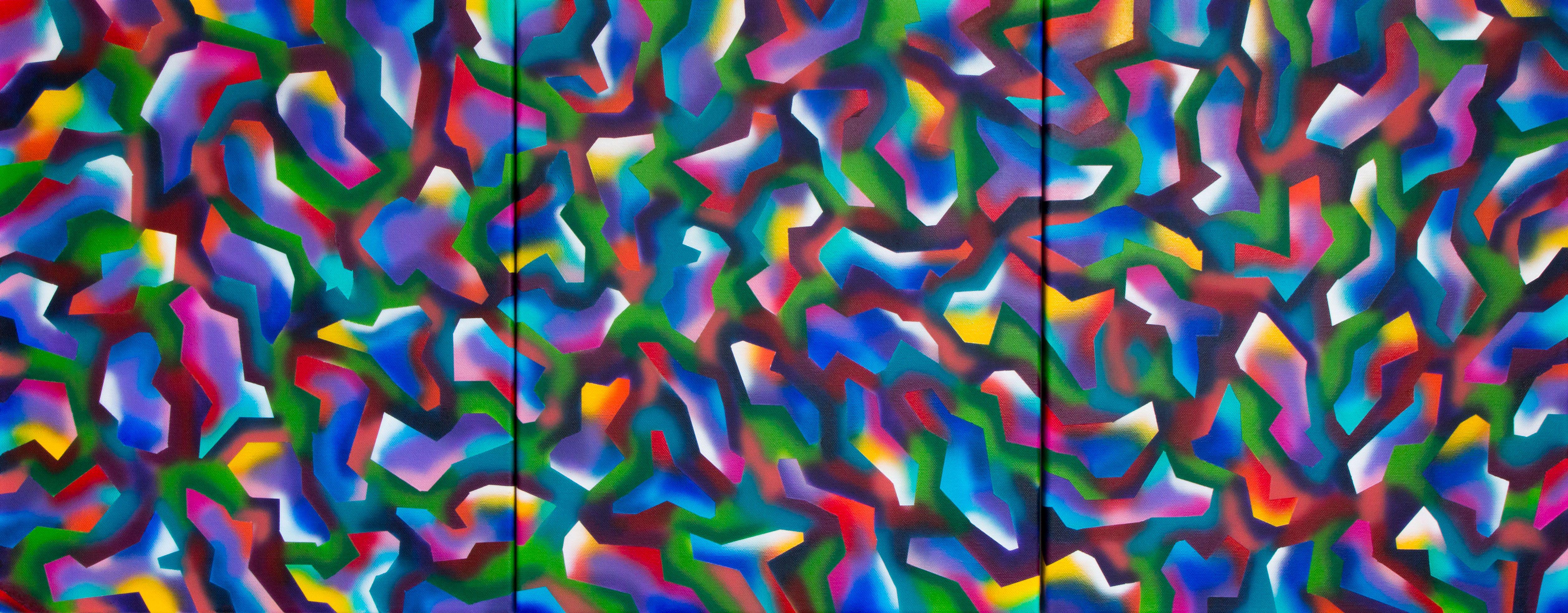 Abstract Painting di Stefan Fierros - Prismi  - 3, Pittura, Acrilico su tela