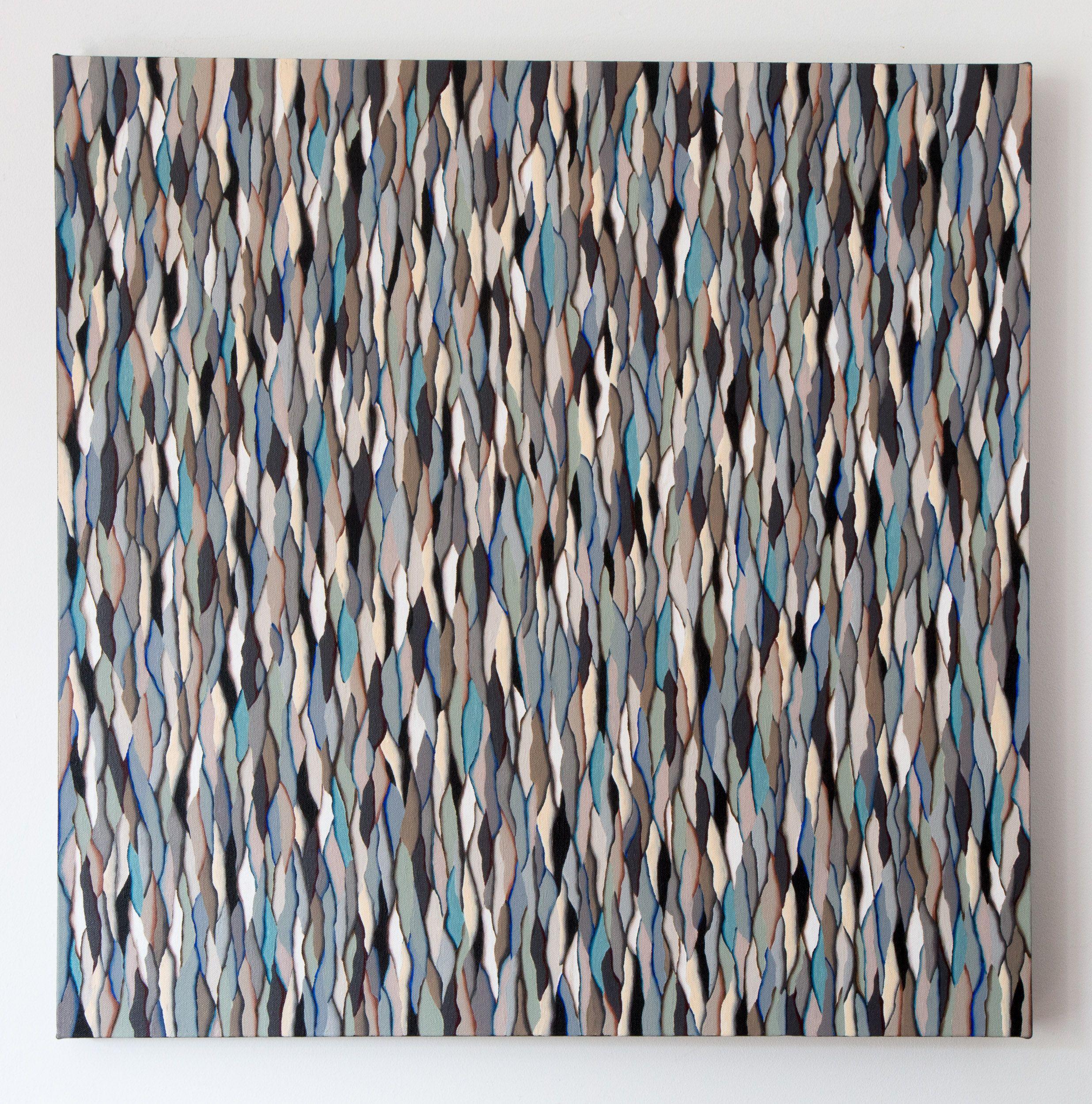 Shifting harmonies, Painting, Acrylic on Canvas - Gray Abstract Painting by Stefan Fierros