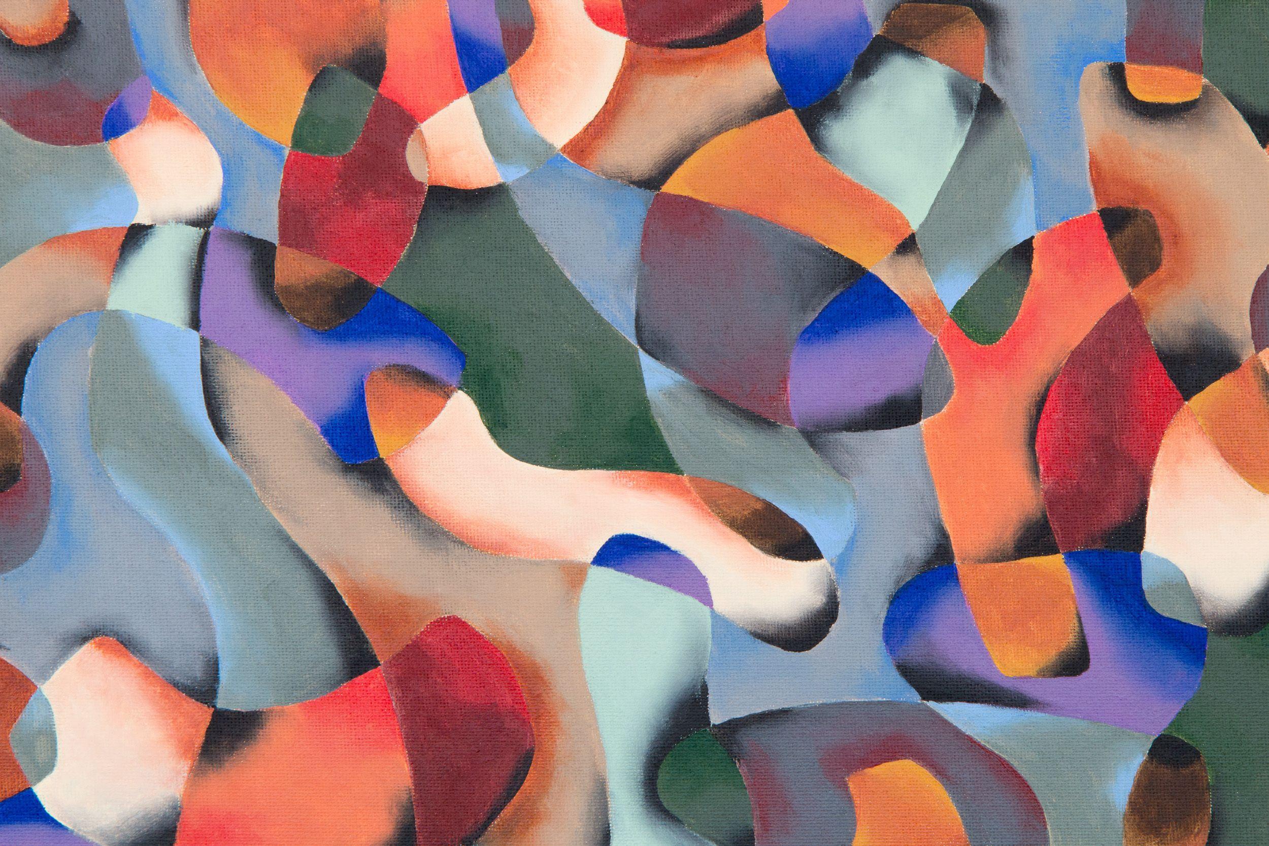 Sintesi  - 6, Pittura, Acrilico su tela - Abstract Painting Grigio di Stefan Fierros