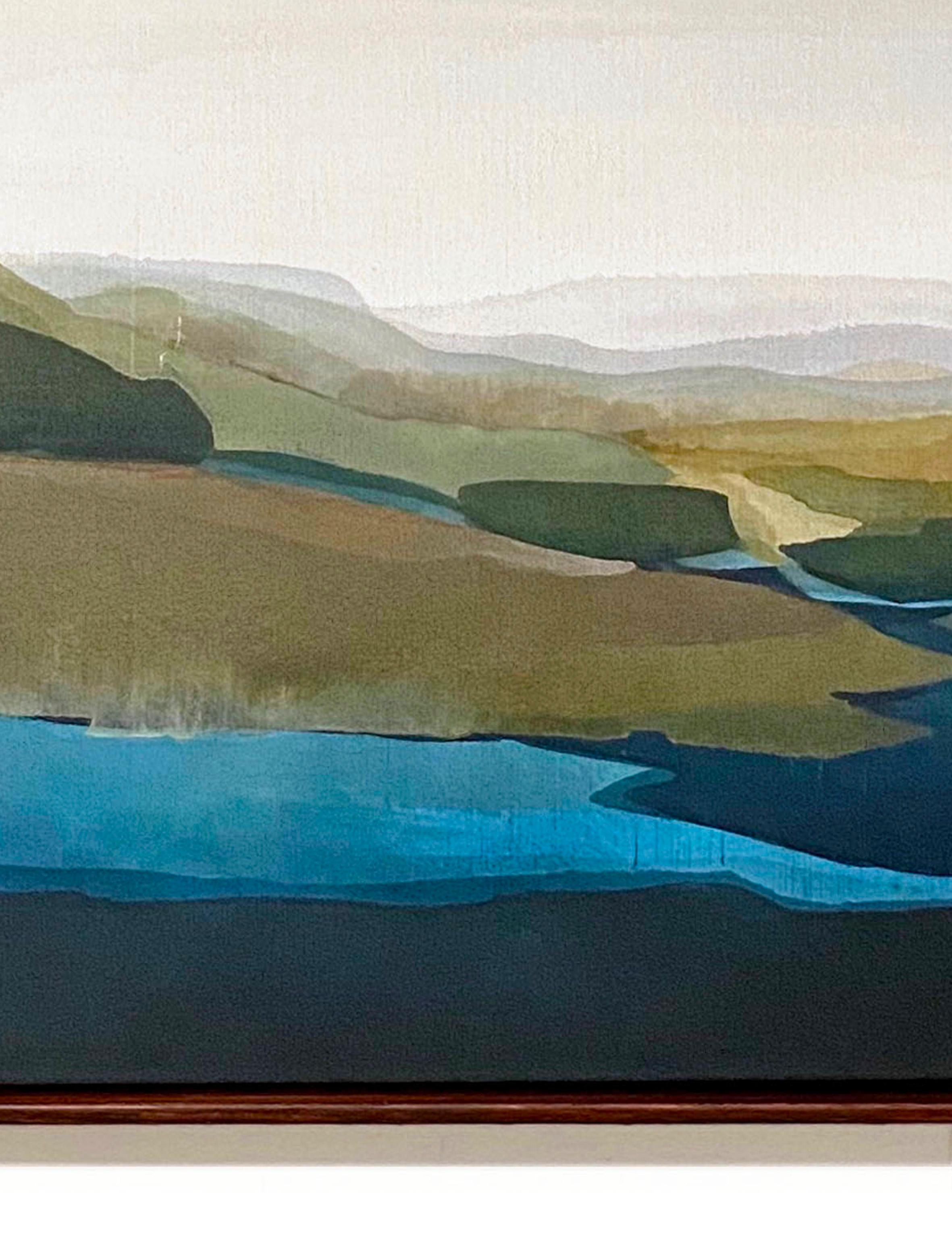 Blue River, large, framed contemporary landscape painting by Stefan Gevers For Sale 8