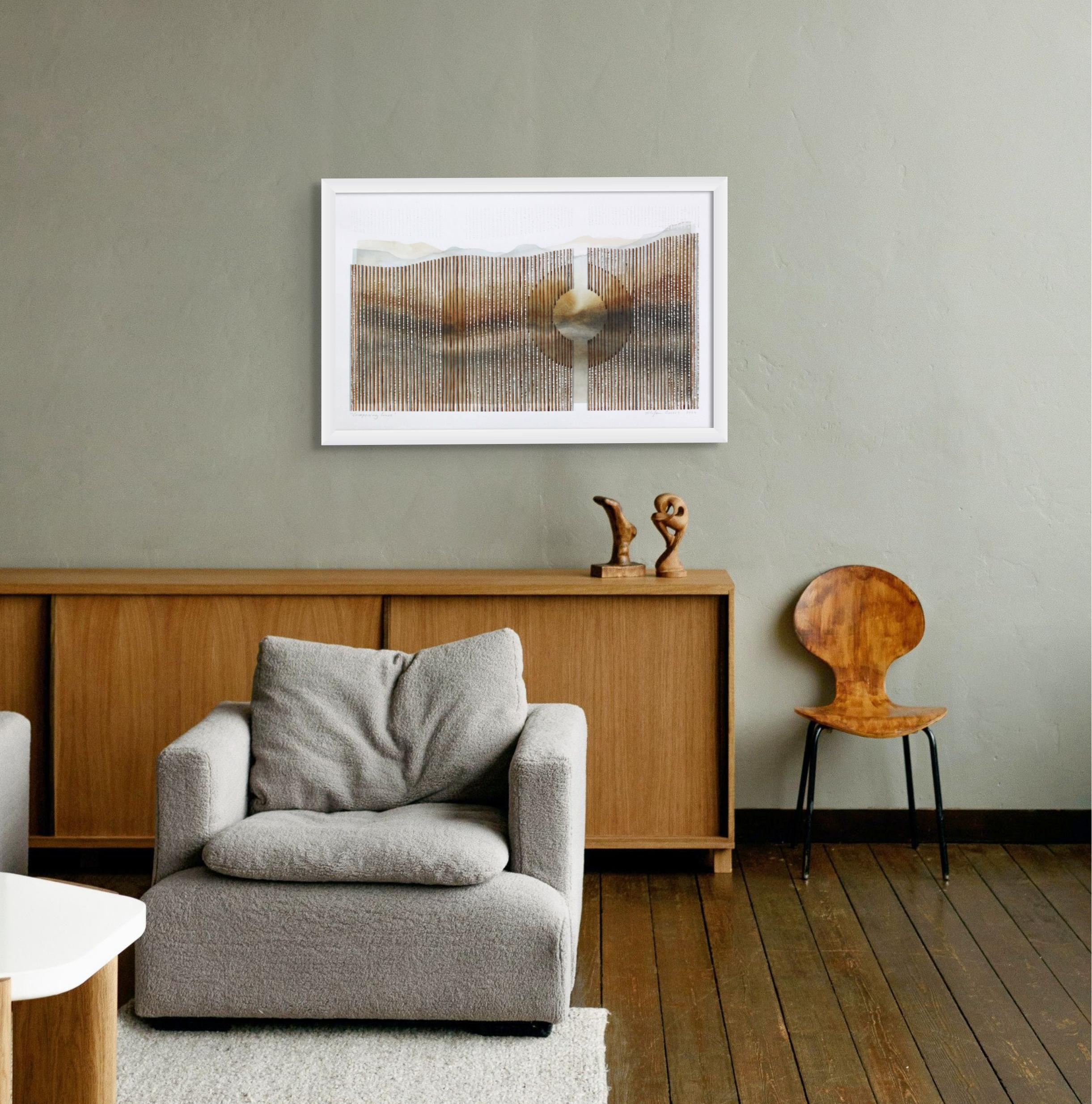 Composing Lines, aquarelle contemporaine originale encadrée de Stefan Gevers en vente 1