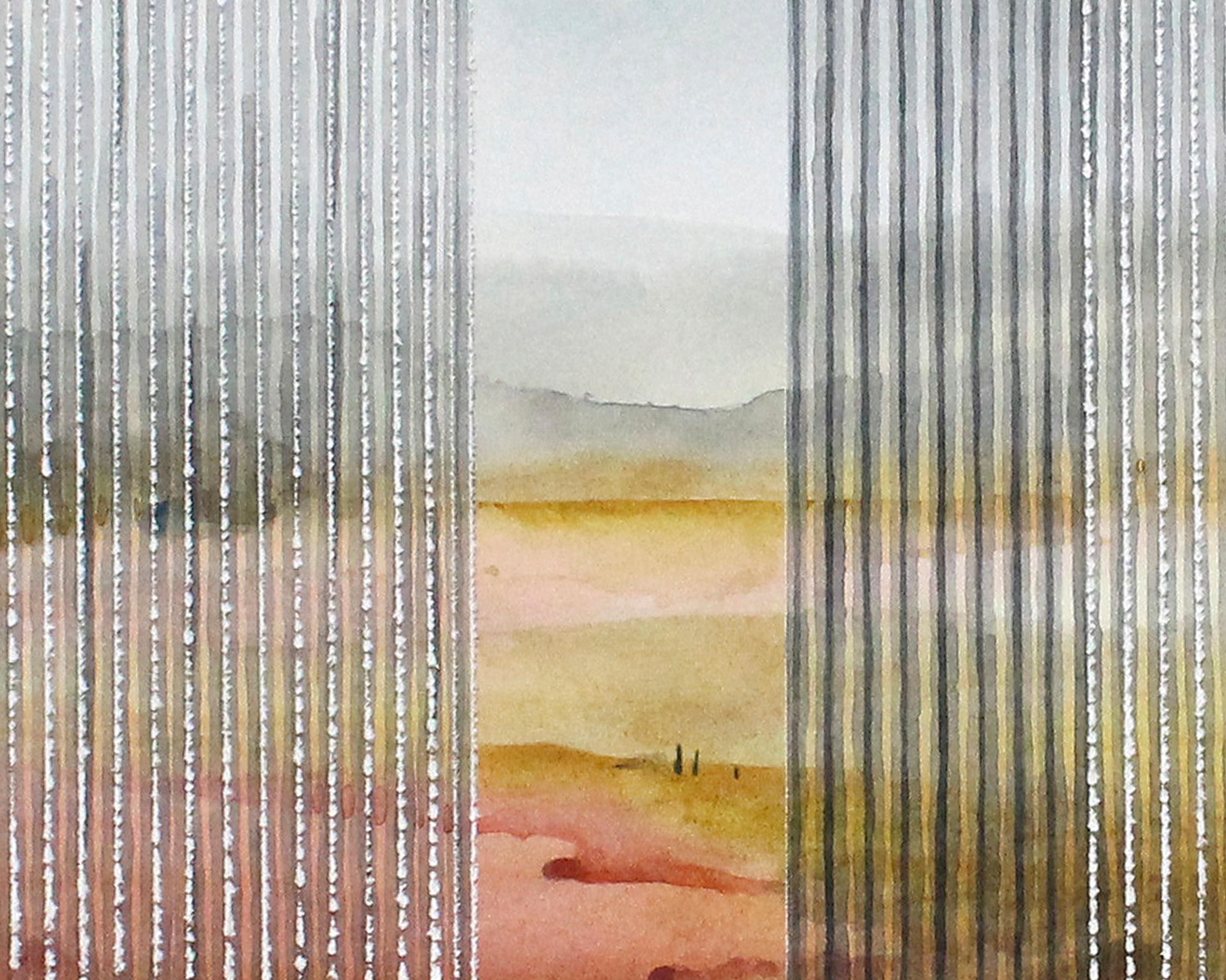 In View, original Stefan Gevers gerahmtes zeitgenössisches Aquarell Landschaft im Angebot 1