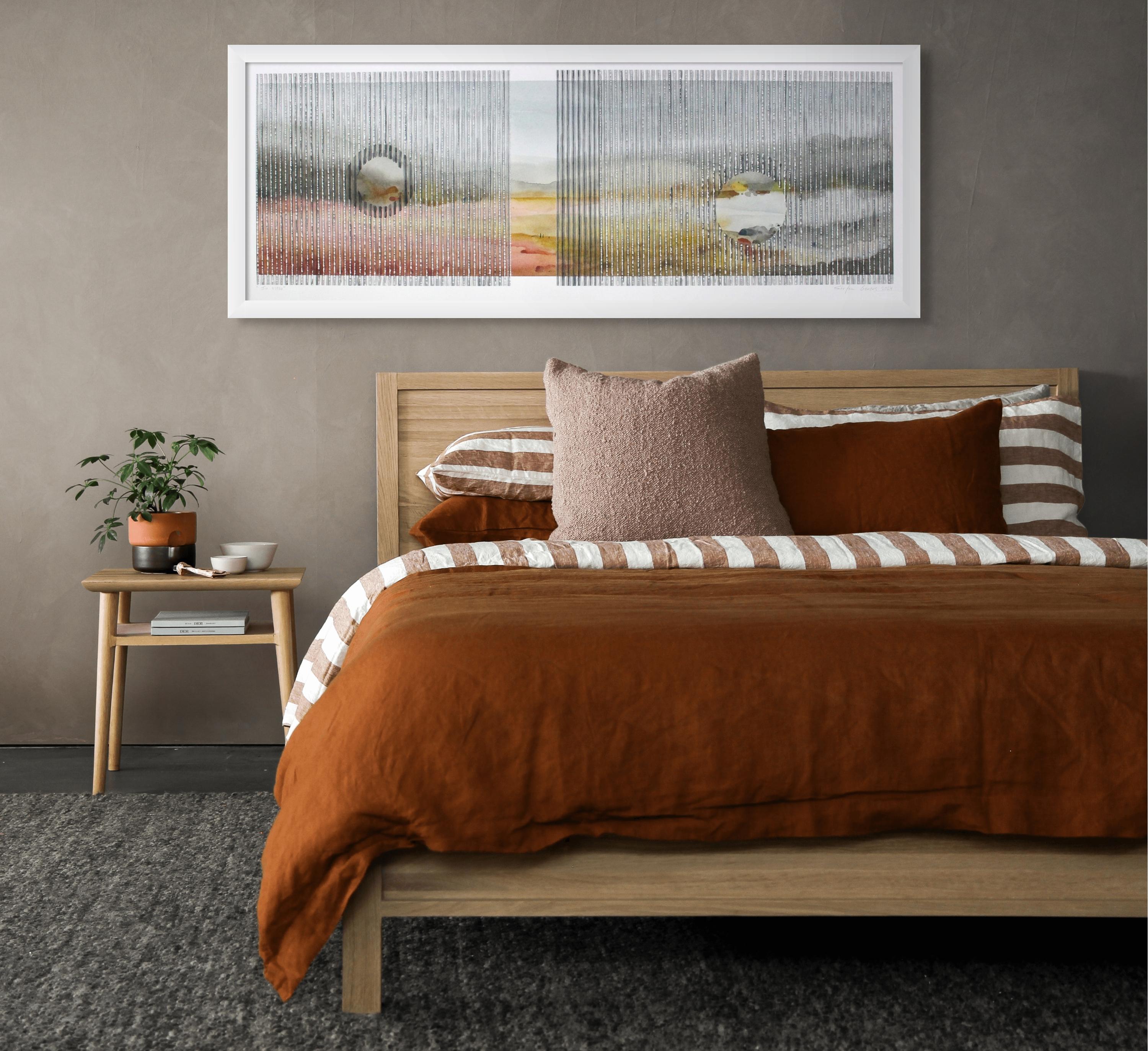 In View, original Stefan Gevers gerahmtes zeitgenössisches Aquarell Landschaft im Angebot 6
