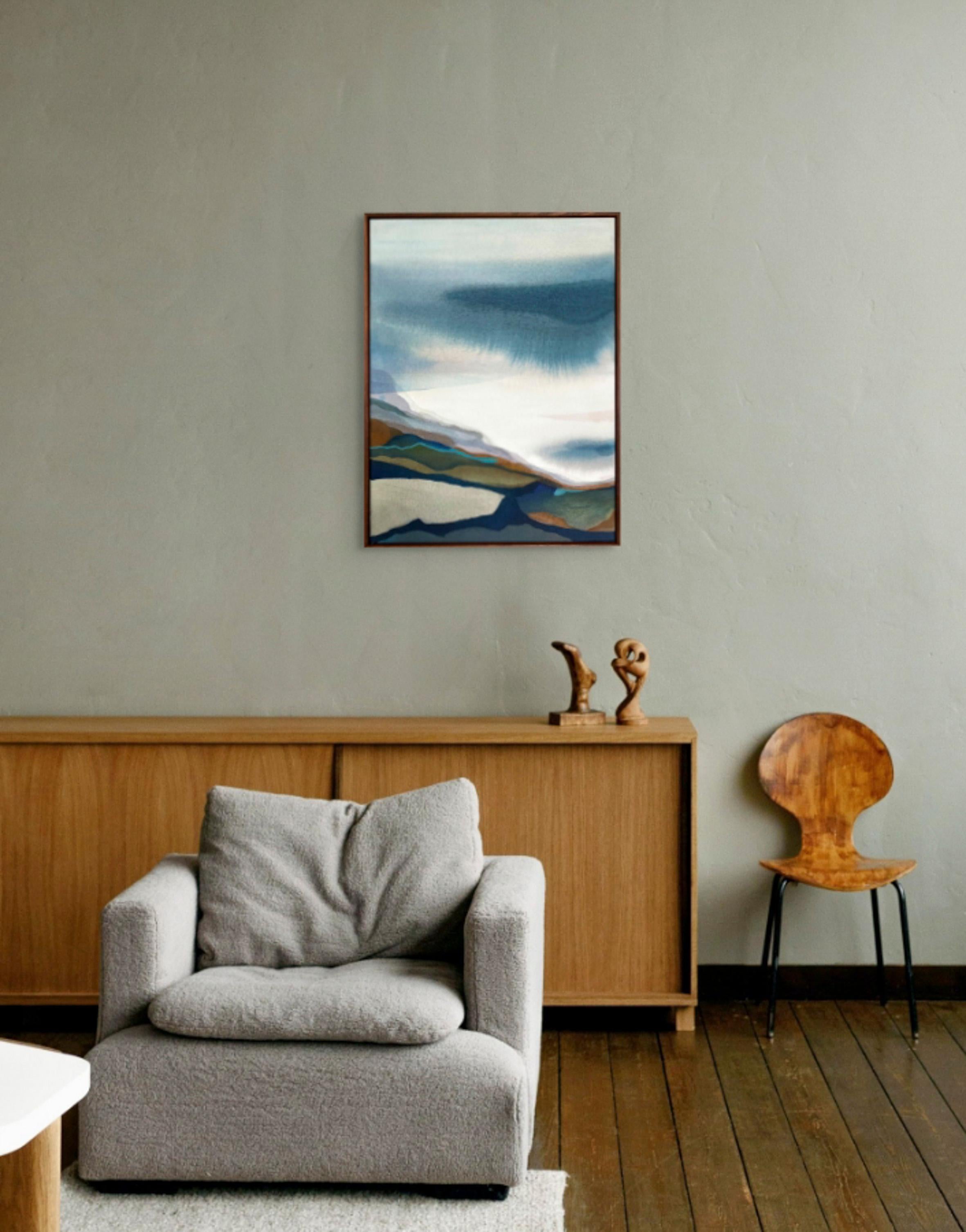 Quiet Composition #2, framed, contemporary landscape painting by Stefan Gevers For Sale 1