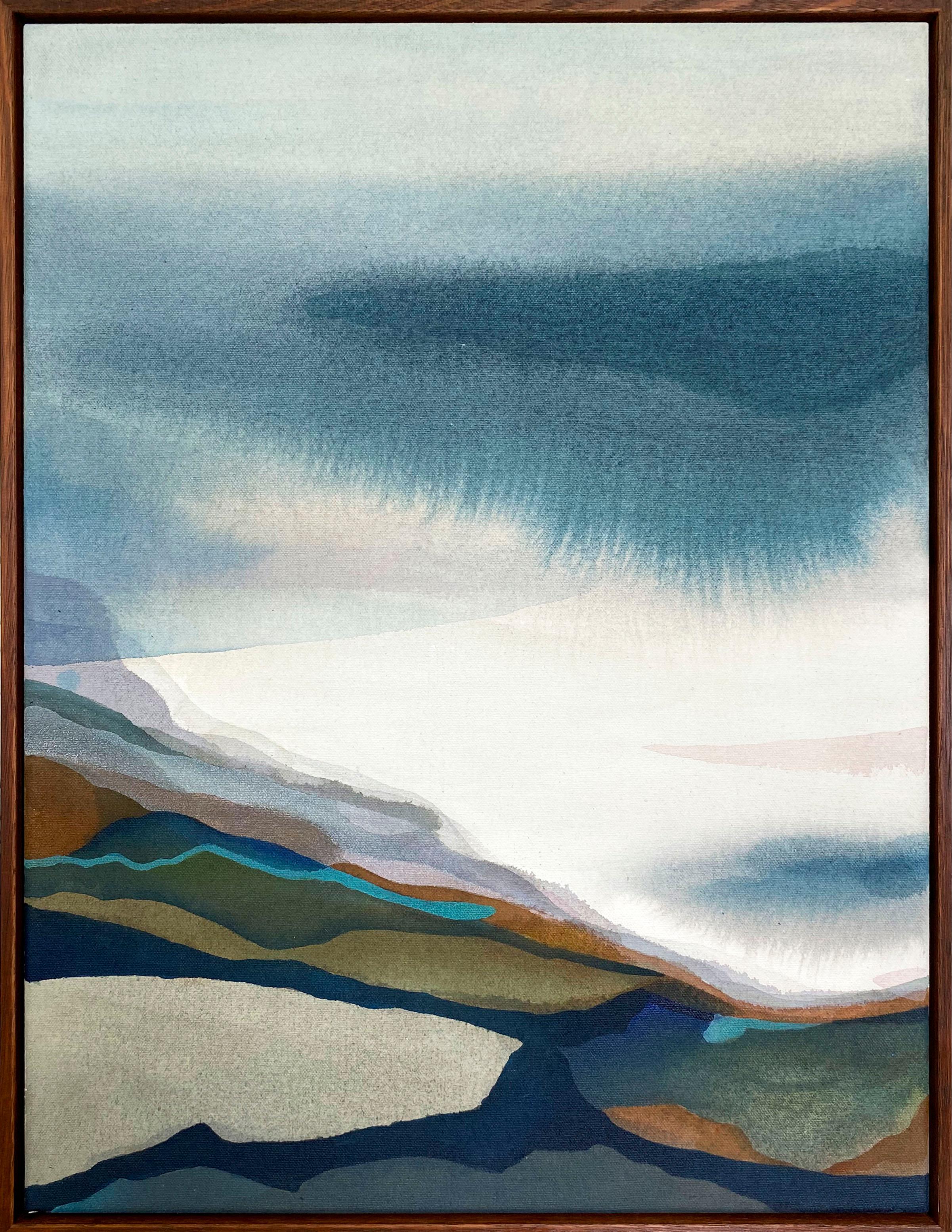 Quiet Composition #2, framed, contemporary landscape painting by Stefan Gevers