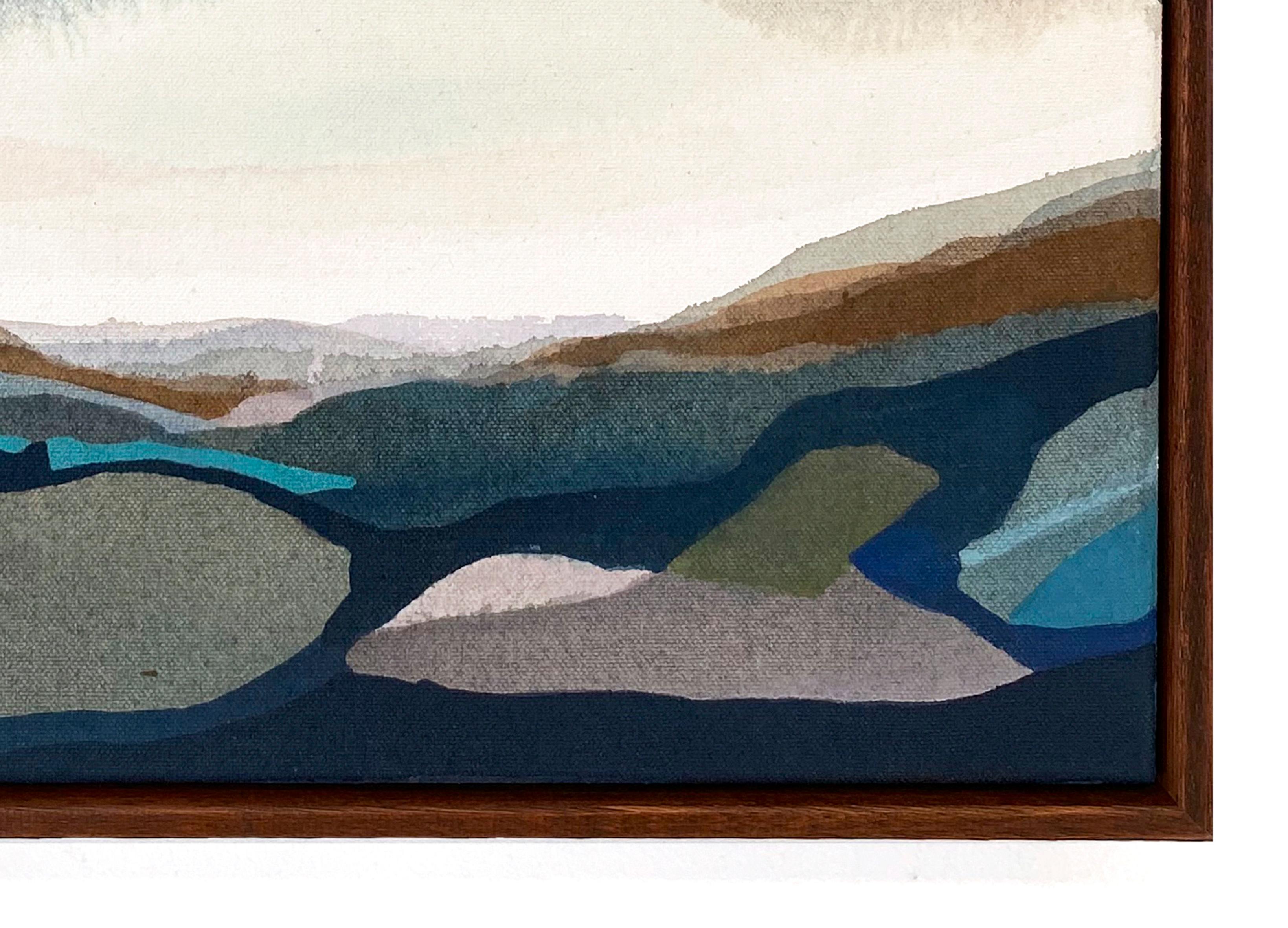 Composición tranquila nº 3, pintura paisajista contemporánea enmarcada de Stefan Gevers en venta 3