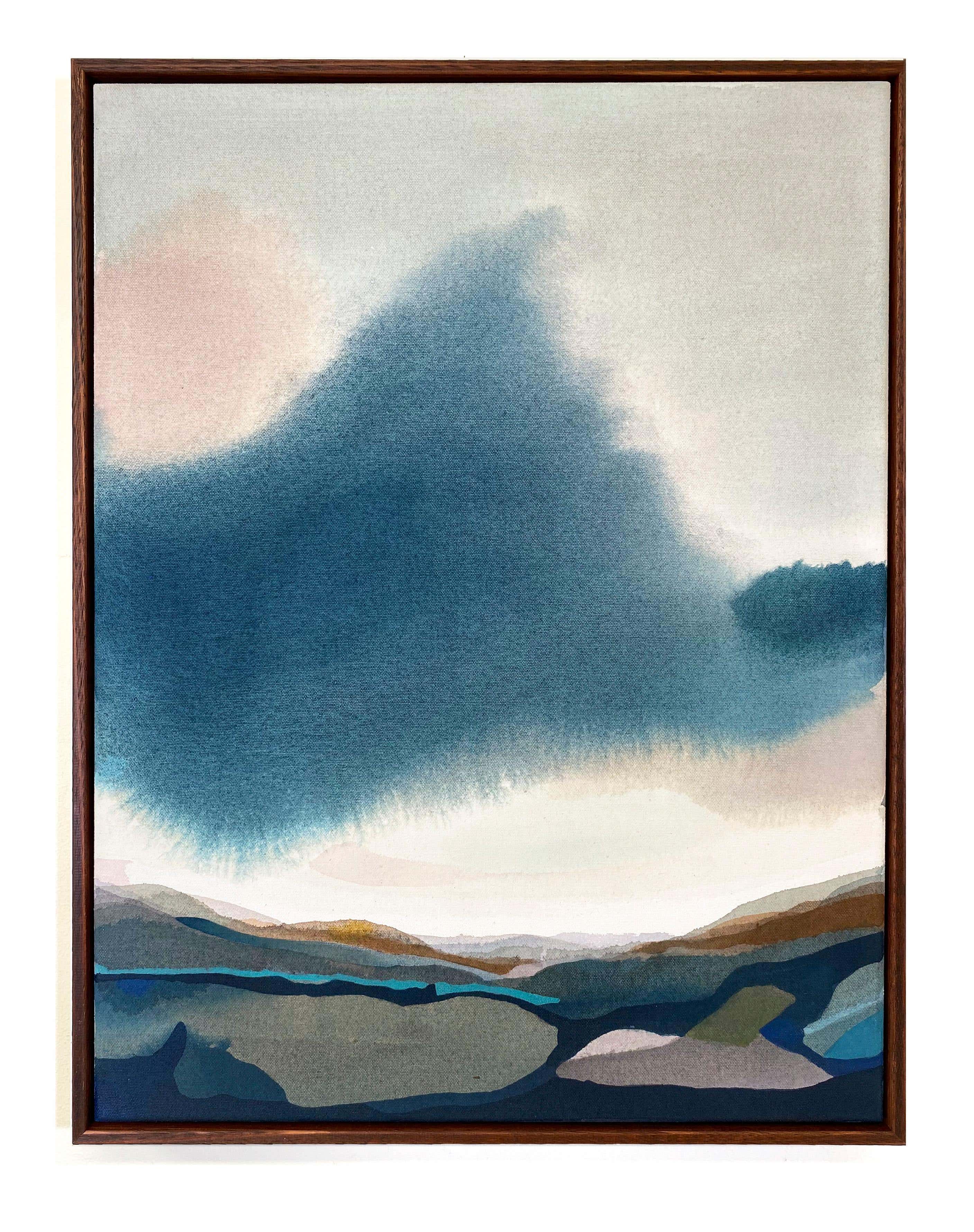 Quiet Composition #3, peinture de paysage contemporaine encadrée de Stefan Gevers