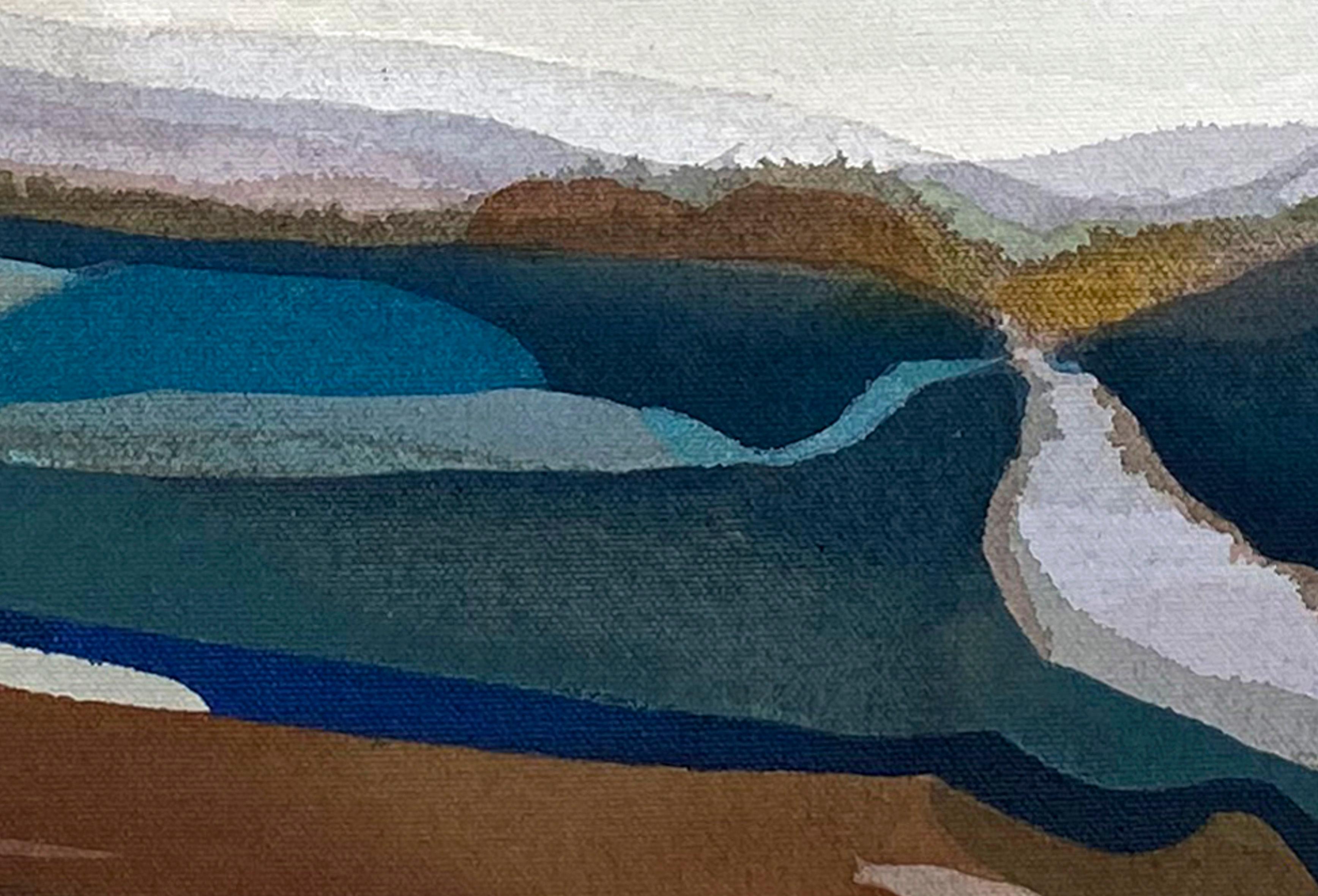 Quiet Composition #4, peinture de paysage contemporaine encadrée de Stefan Gevers en vente 3