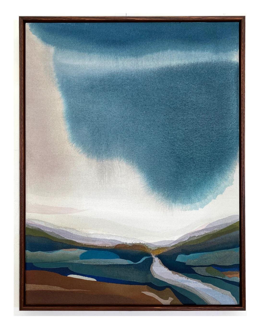 Quiet Composition #4, contemporary framed landscape painting by Stefan Gevers
