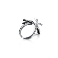 Stefan Hafner 0.51 Carat, Set in 18kt White Gold Diamond Flower Cocktail Ring