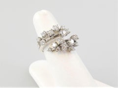 Stefan Hafner Bague bypass en or blanc 18 carats avec diamants de 1,50 carat au total