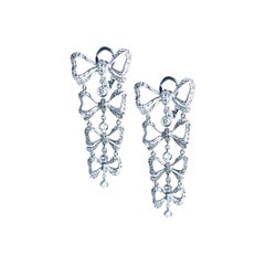 1.52 Carat Diamond set in 18Kt White Gold Stefan Hafner Dangling Earrings