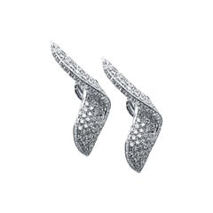 1.60 Carat Diamond set in 18Kt White Gold Stefan Hafner Stud Earrings