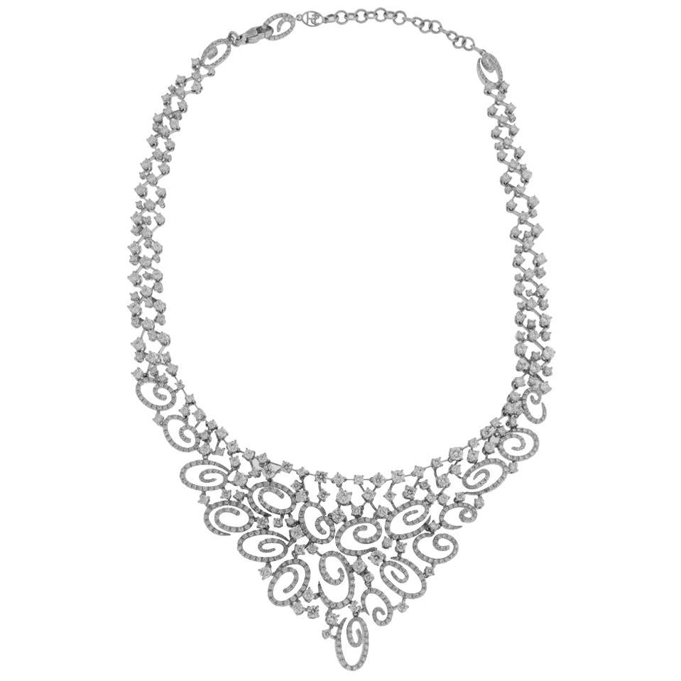 Stefan Hafner 18 Karat White Gold Diamond Necklace For Sale