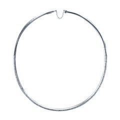 1.85 Carat Diamond 18Kt White Gold Half Pave Stefan Hafner Choker