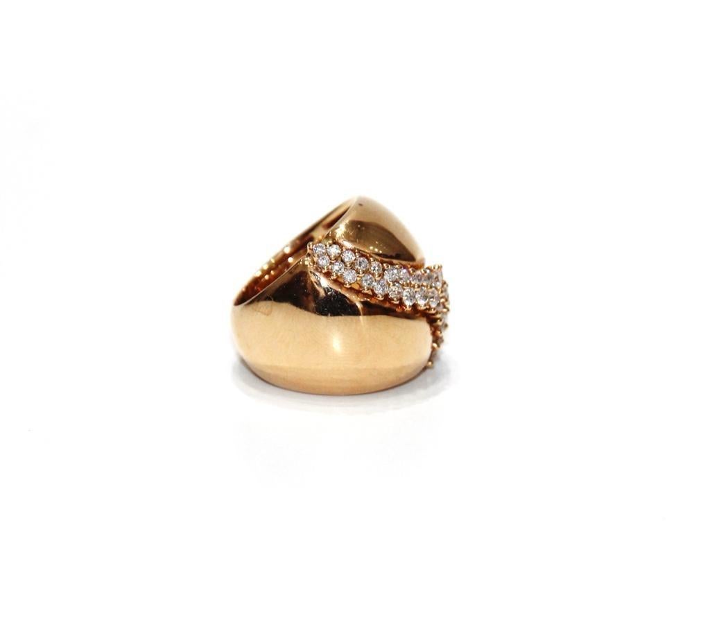 Modern Stefan Hafner 18K Rose Gold and Diamond Ring