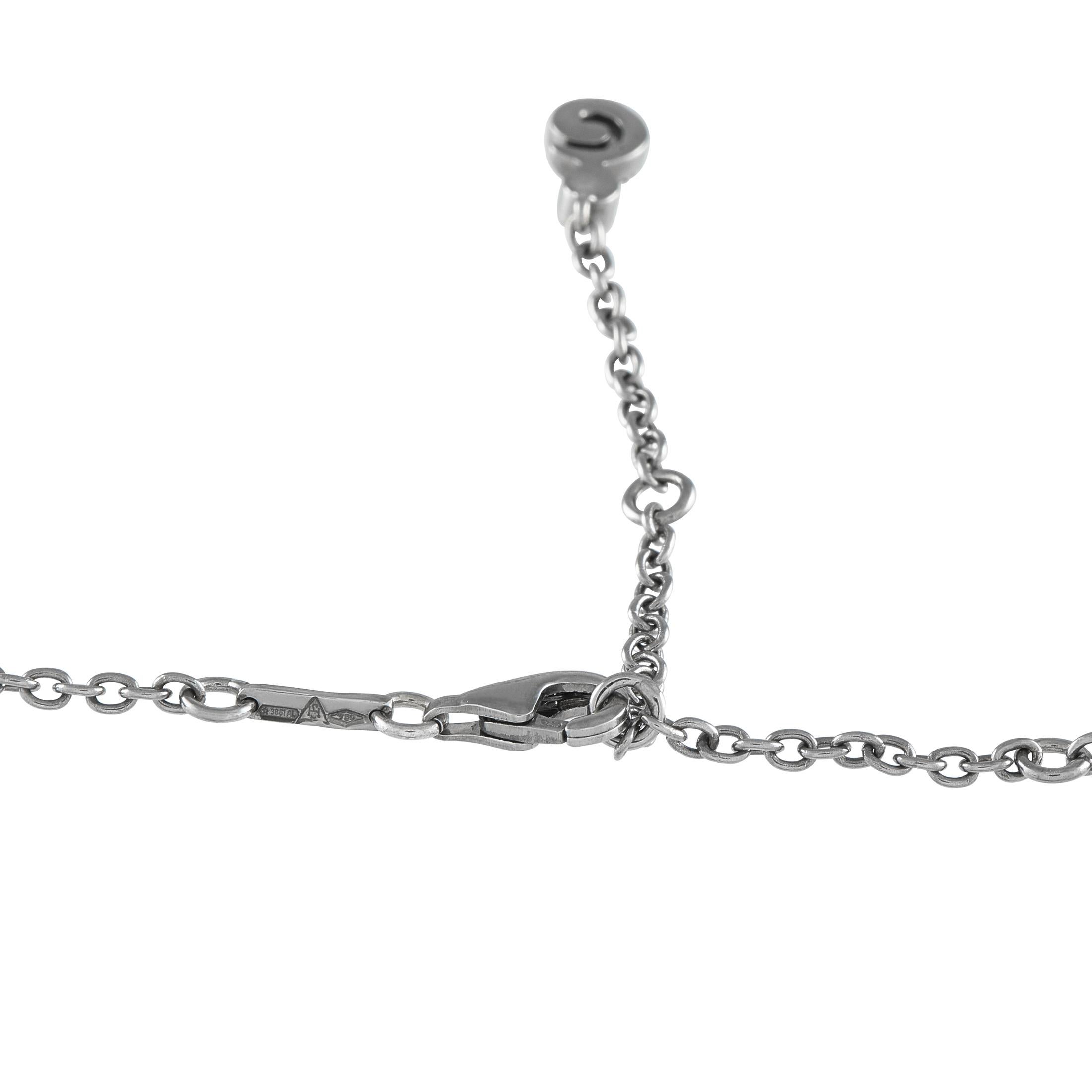 Round Cut Stefan Hafner 18K White Gold 1.05ct Diamond and Black Diamond Necklace
