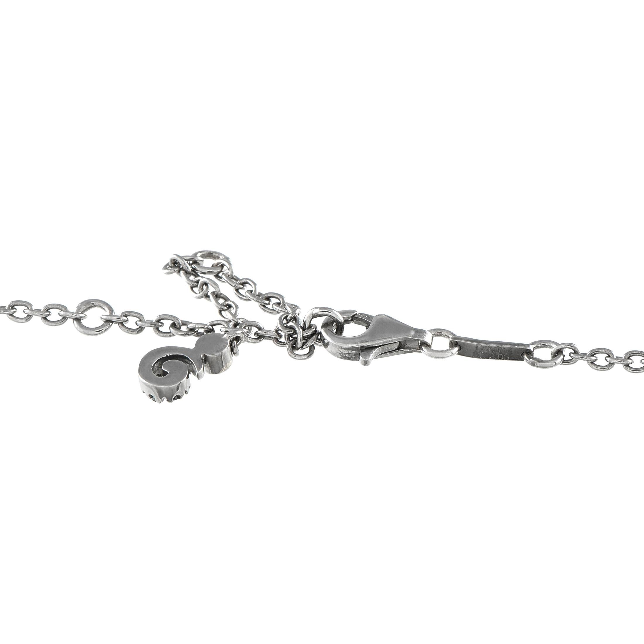 Stefan Hafner 18K White Gold 1.05ct Diamond and Black Diamond Necklace In Excellent Condition In Southampton, PA