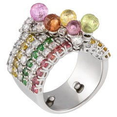 Stefan Hafner Bague en or blanc 18 carats avec diamants et saphirs de 1,96 carat