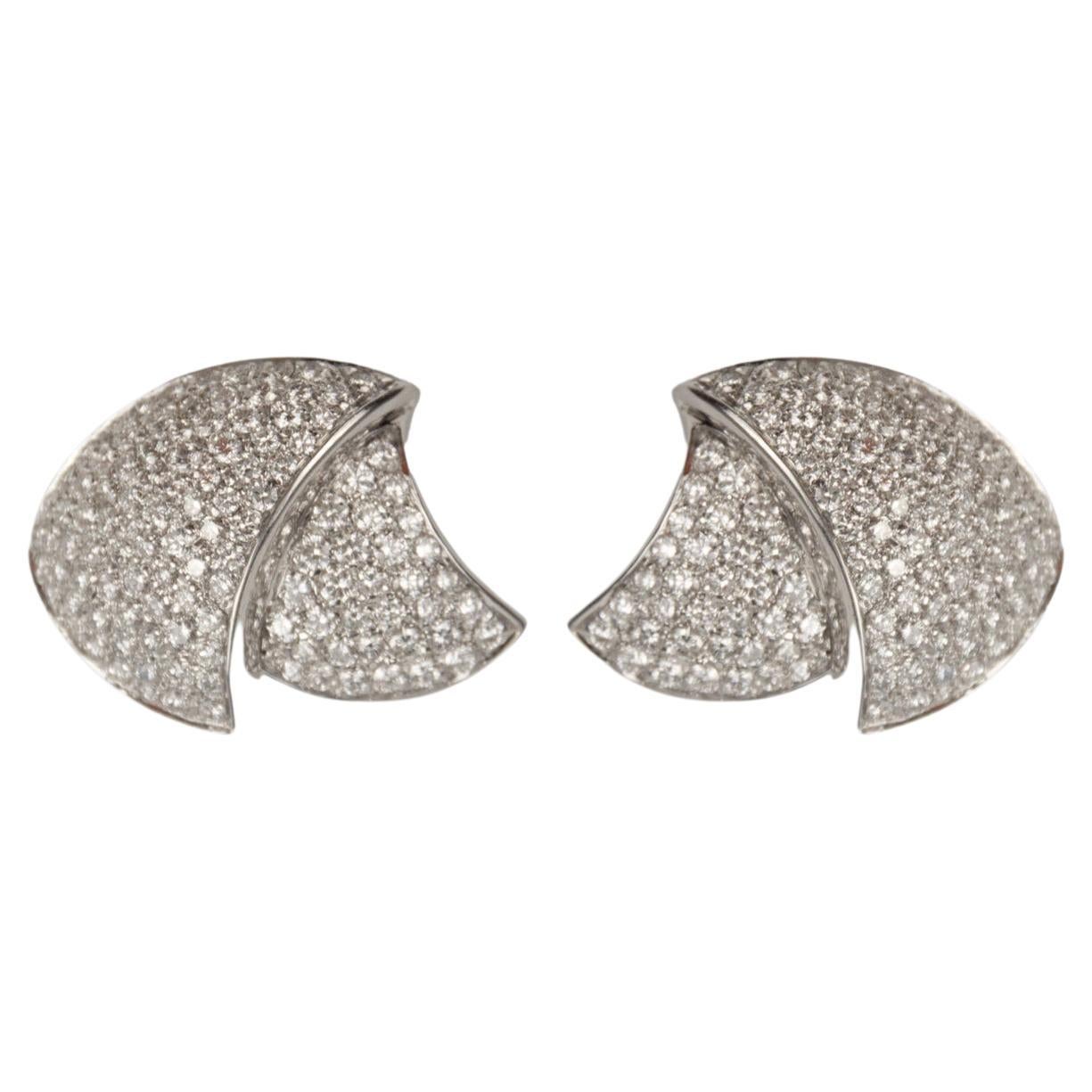 Stefan Hafner 18k White Gold 4.94ctw Diamond Earrings For Sale