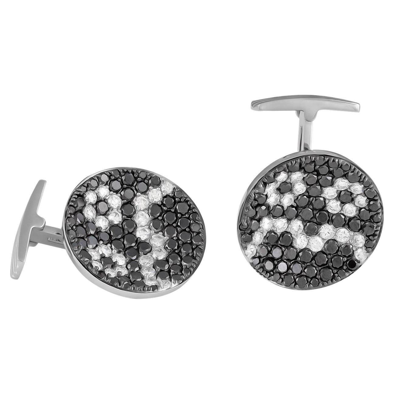 Stefan Hafner Boutons de manchette en or blanc 18 carats et diamants en vente