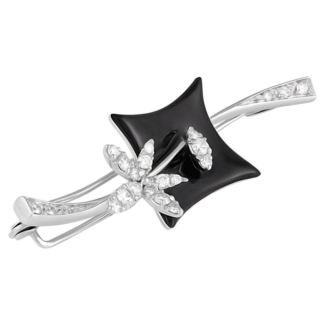 Stefan Hafner 18K White Gold Diamond Pin