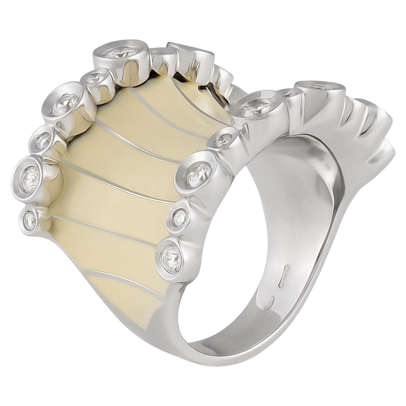 Stefan Hafner 18K White Gold Diamond Ring For Sale