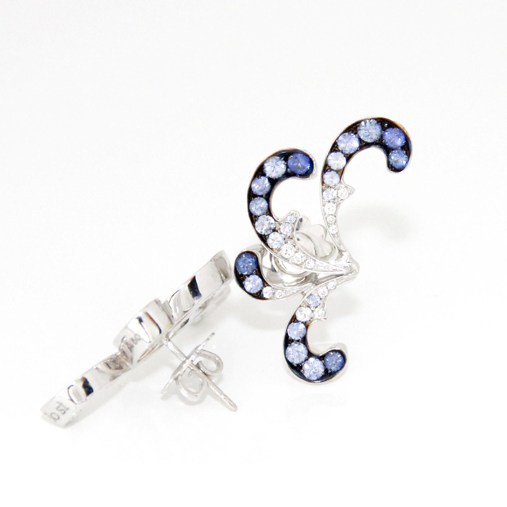  Stefan Hafner 18K Weißgold, Diamanten und blauer Saphir  Ohrringe
Diamanten 0,24ctw
Saphire 2.79ctw
Einzelhandel $9.400,00