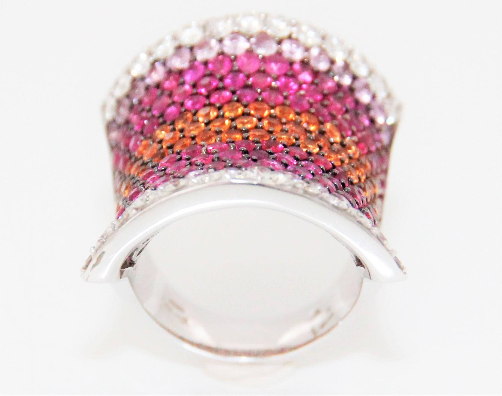Women's Stefan Hafner 18k White Gold Diamonds and Sapphires Ring