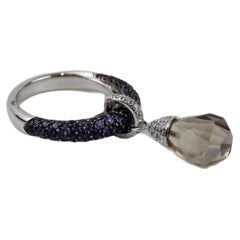 Stefan Hafner 18k White Gold Diamond & Sapphire Ring