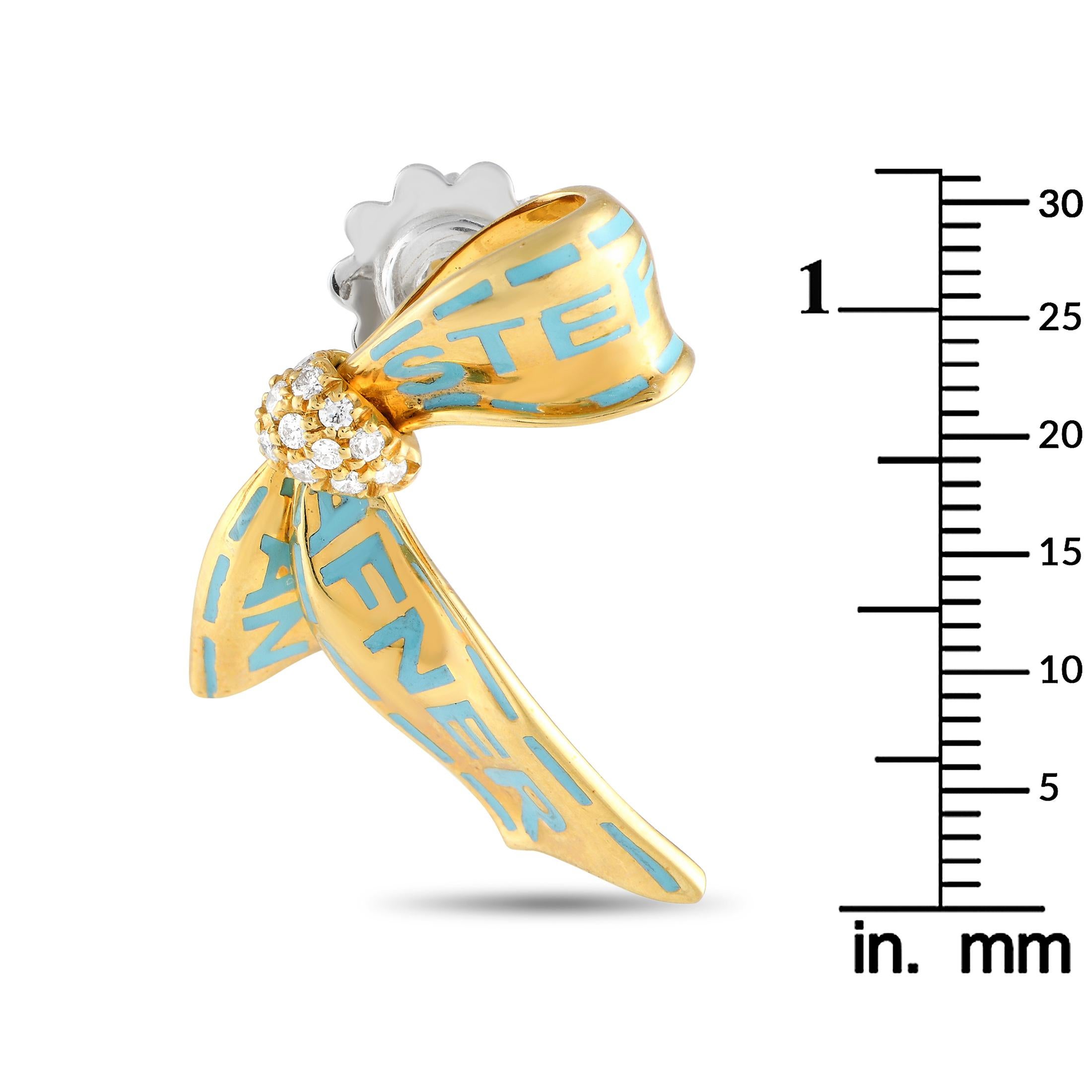 Pendientes de diamantes Stefan Hafner de oro amarillo de 18 quilates y 0,30 quilates en Nuevo Estado en Southampton, PA