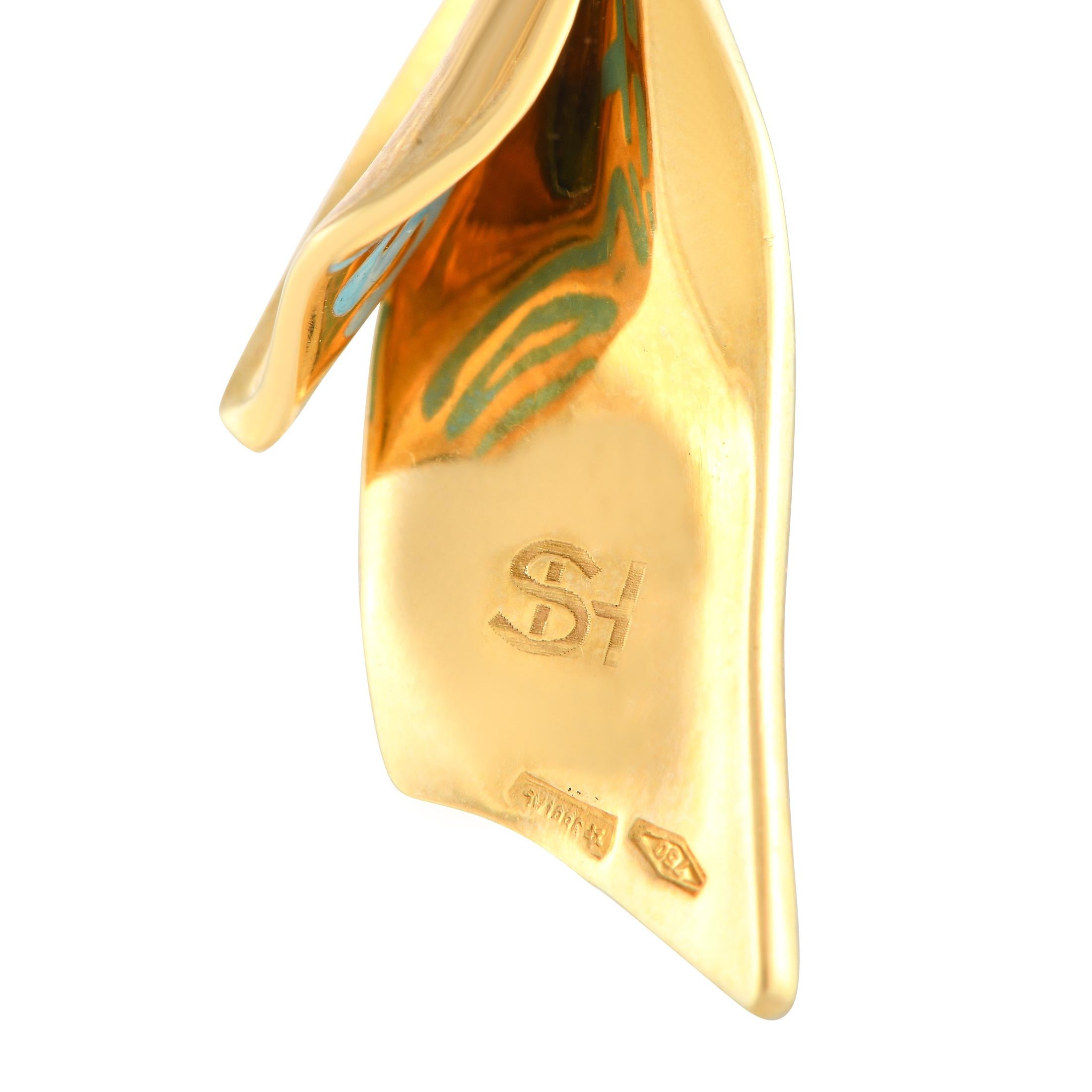 Round Cut Stefan Hafner 18k Yellow Gold 0.30 Carat Diamond Earrings For Sale