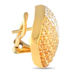 Stefan Hafner 18Karat Yellow Gold 1.60Carat Diamond and Sapphire Earrings