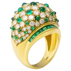 Stefan Hafner 18K Yellow Gold Diamond & Emerald Ring