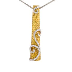 Stefan Hafner 18K Yellow & White Gold Diamond & Sapphire Pendant Necklace