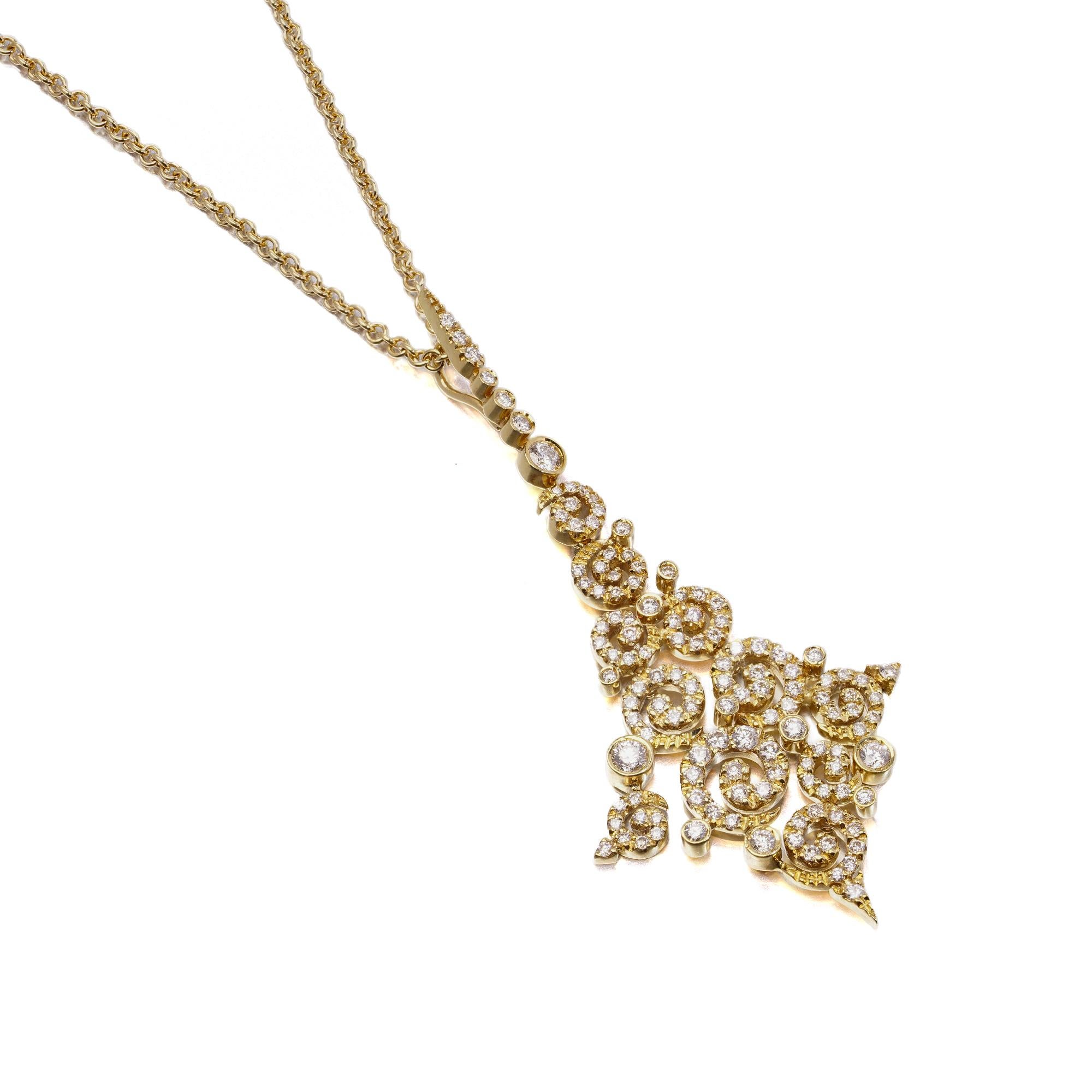 Stefan Hafner 18kt Gelbgold Diamant-Anhänger Halskette, 2,20 Karat im Angebot 8