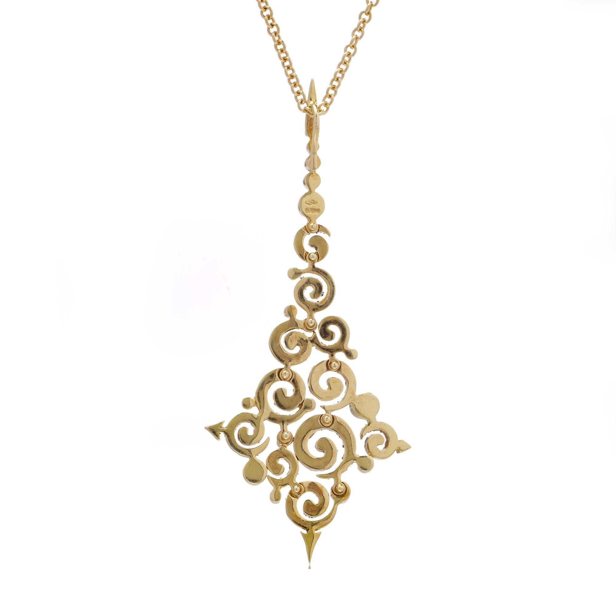 Stefan Hafner 18kt Gelbgold Diamant-Anhänger Halskette, 2,20 Karat im Zustand „Hervorragend“ im Angebot in Braintree, GB