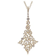 Stefan Hafner 18kt Gelbgold Diamant-Anhänger Halskette, 2,20 Karat