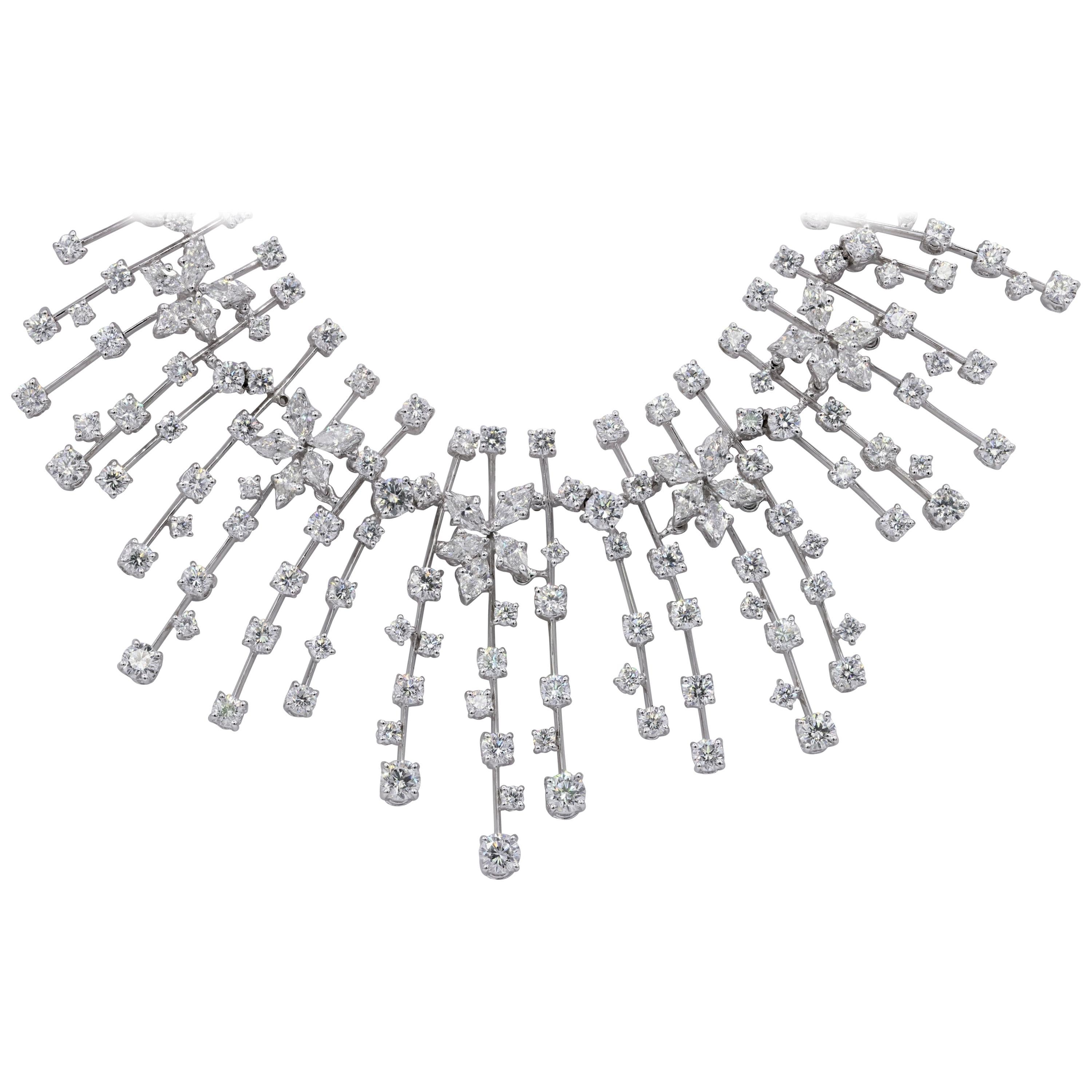 Stefan Hafner 27.00 Carat Cluster Diamond Necklace For Sale