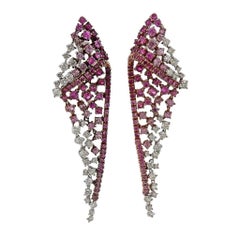 Stefan Hafner 4.77 Carat Pink Sapphire 2.07 Carat Diamond Gold Earrings