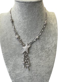 Stefan Hafner Celestial Starburst Necklace in 18K White Gold with Diamonds