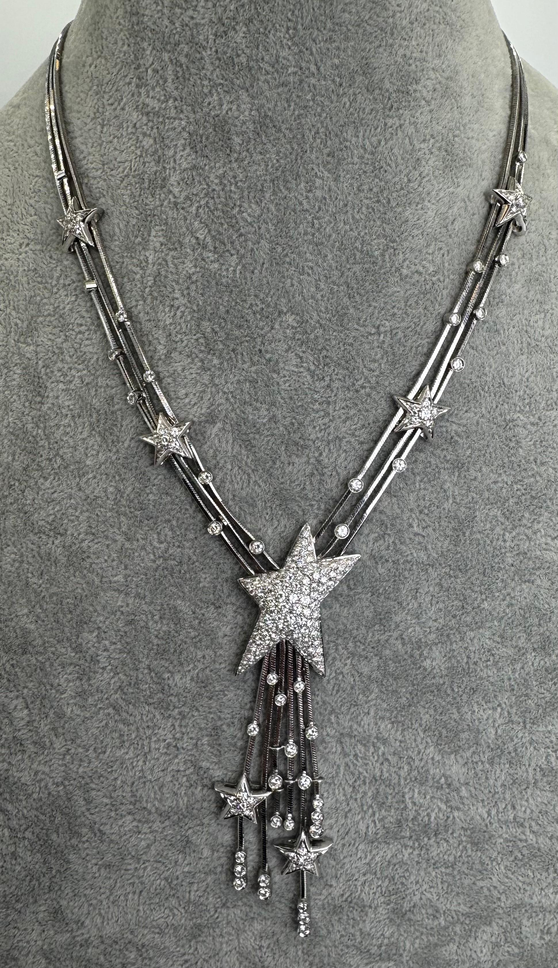 Stefan Hafner Celestial Starburst Necklace in 18K White Gold with Diamonds im Angebot 2