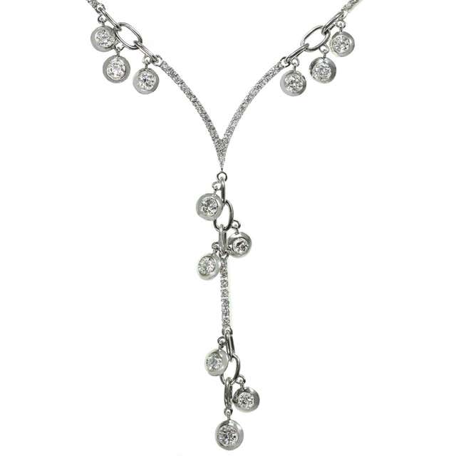 Tiffany and Co Jazz 8.75ct Diamond Lariat Drop Platinum Necklace For ...