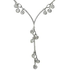 Stefan Hafner Chandelier Lariat Diamond White Gold Necklace