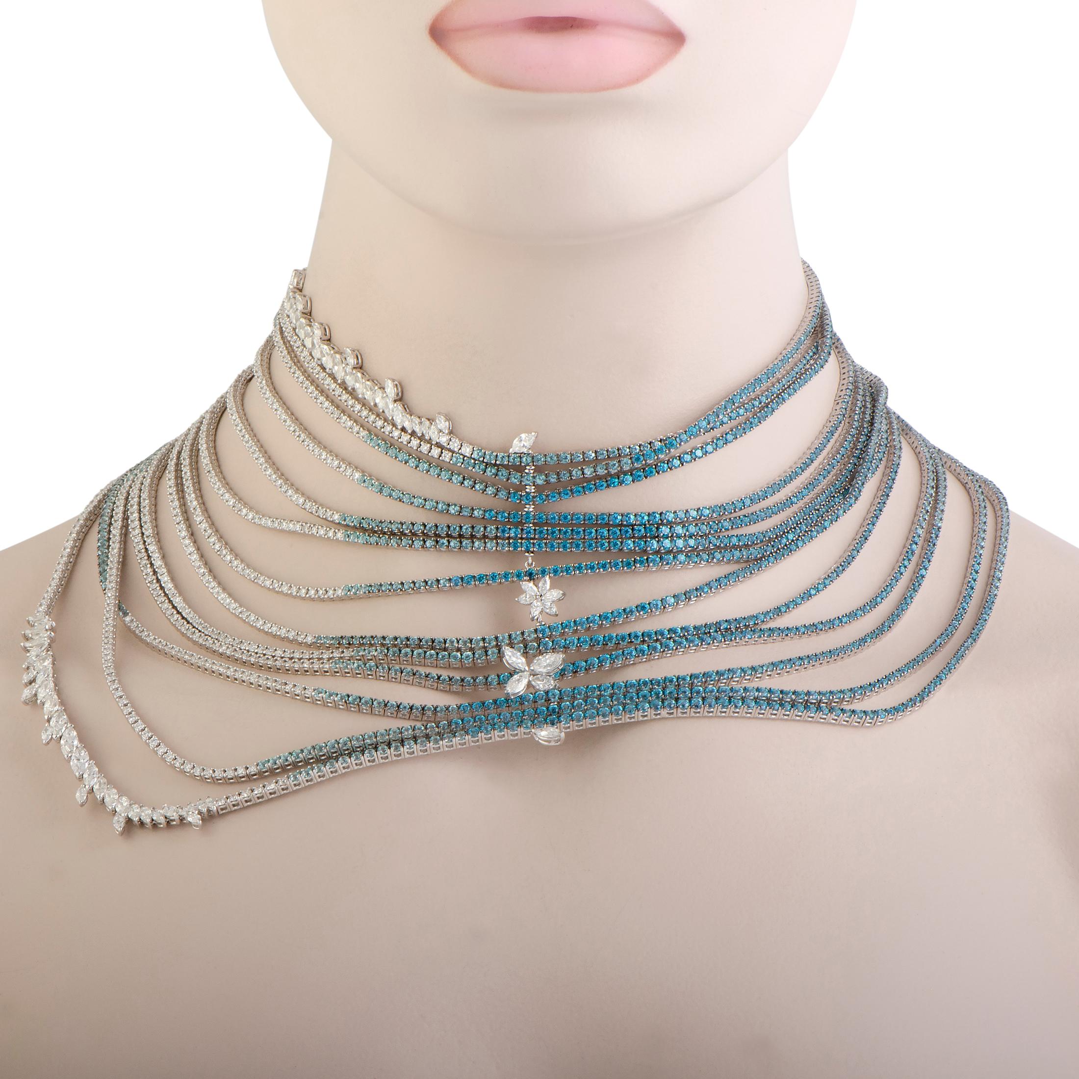 A piece of such aesthetic value that is so rarely seen even in the world of high-end jewelry, this extraordinary necklace will elevate your style in a most luxurious manner. The necklace is exquisitely designed by Stefan Hafner and it is crafted